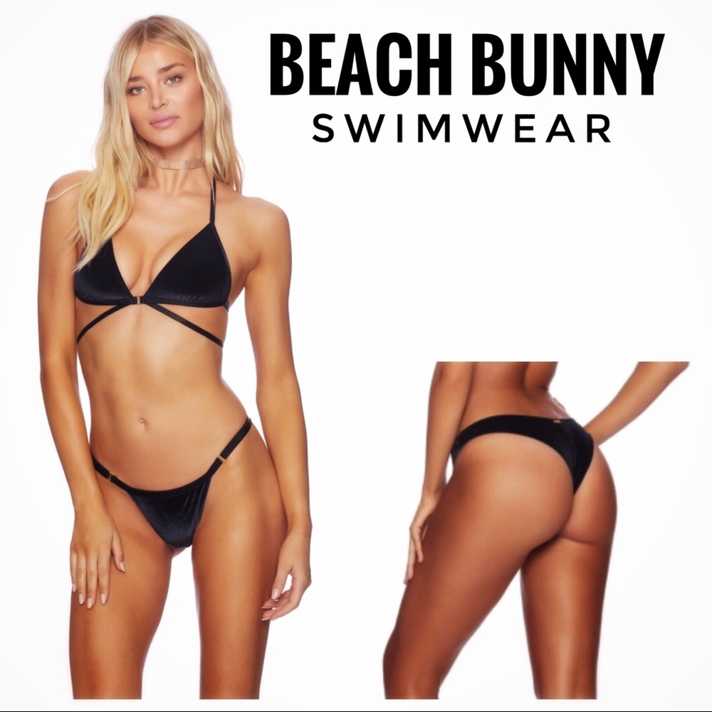 BEACH BUNNY BLACK VELVET SWIMSUIT BIKINI 🖤